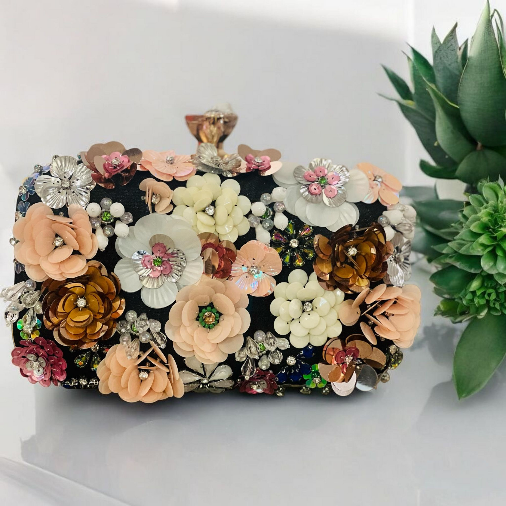 Floral Black Fancy Bag