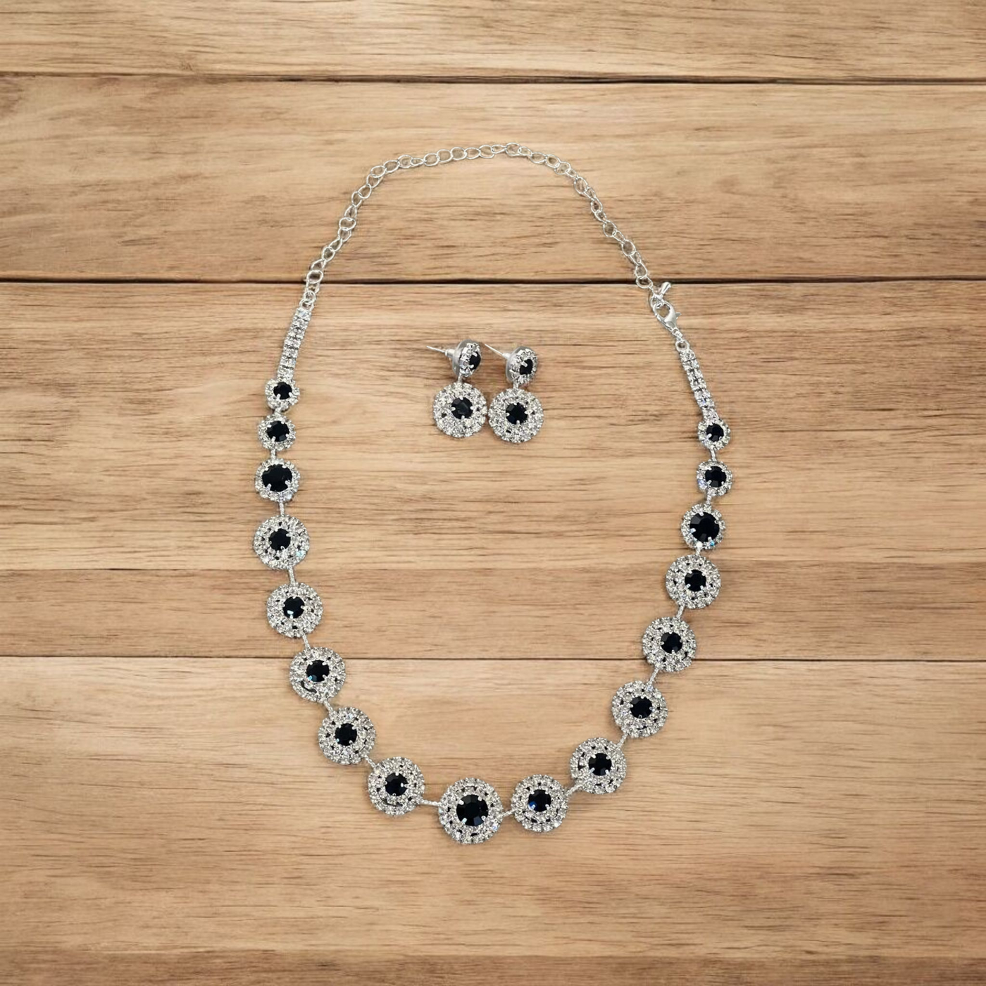 Black Silver Necklace Set - Fashion Jewelry