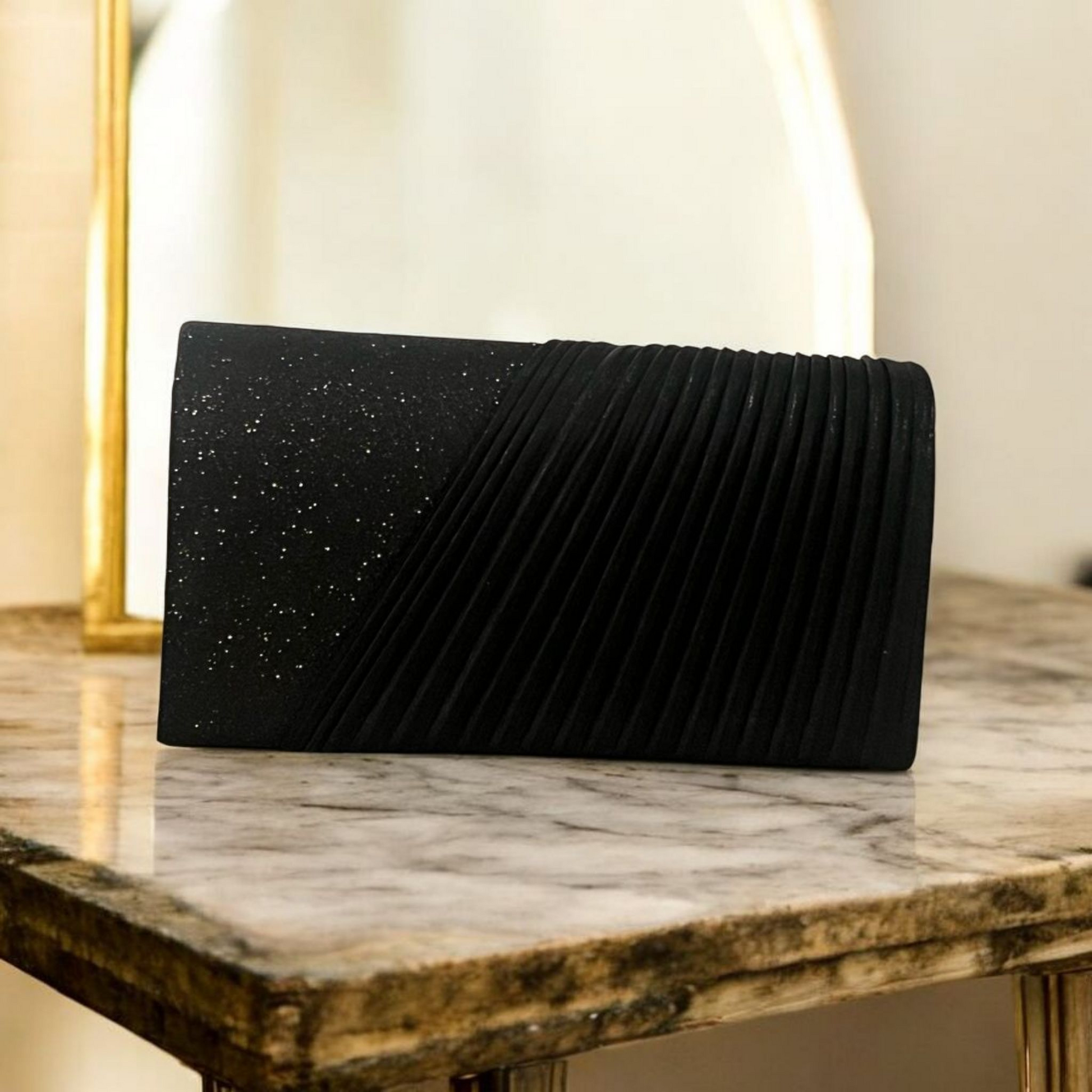 Black Fancy Ladies Hand Bag Clutch