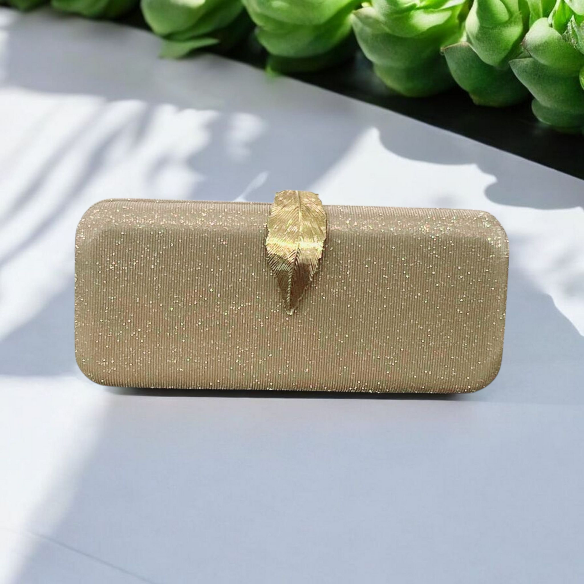 Golden Fancy Clutch For Ladies