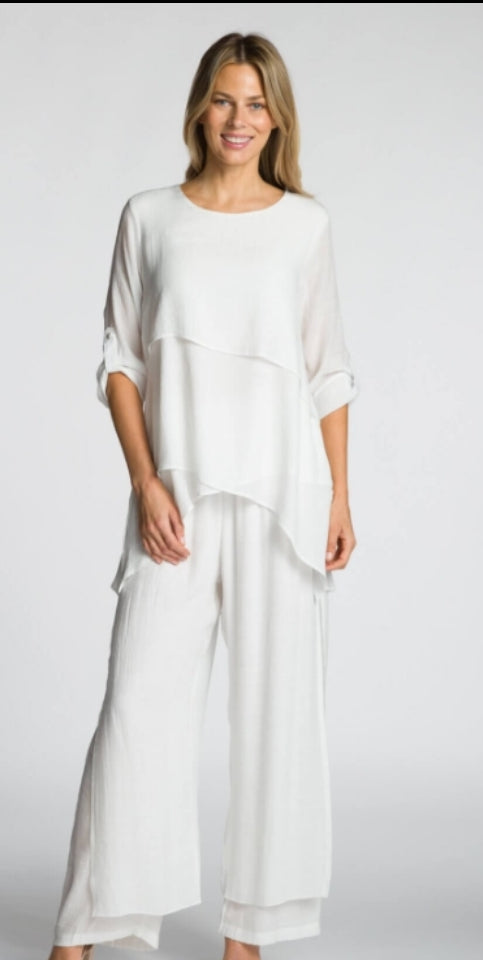 #CR-500  -  Loose Fitwide leg layered pant