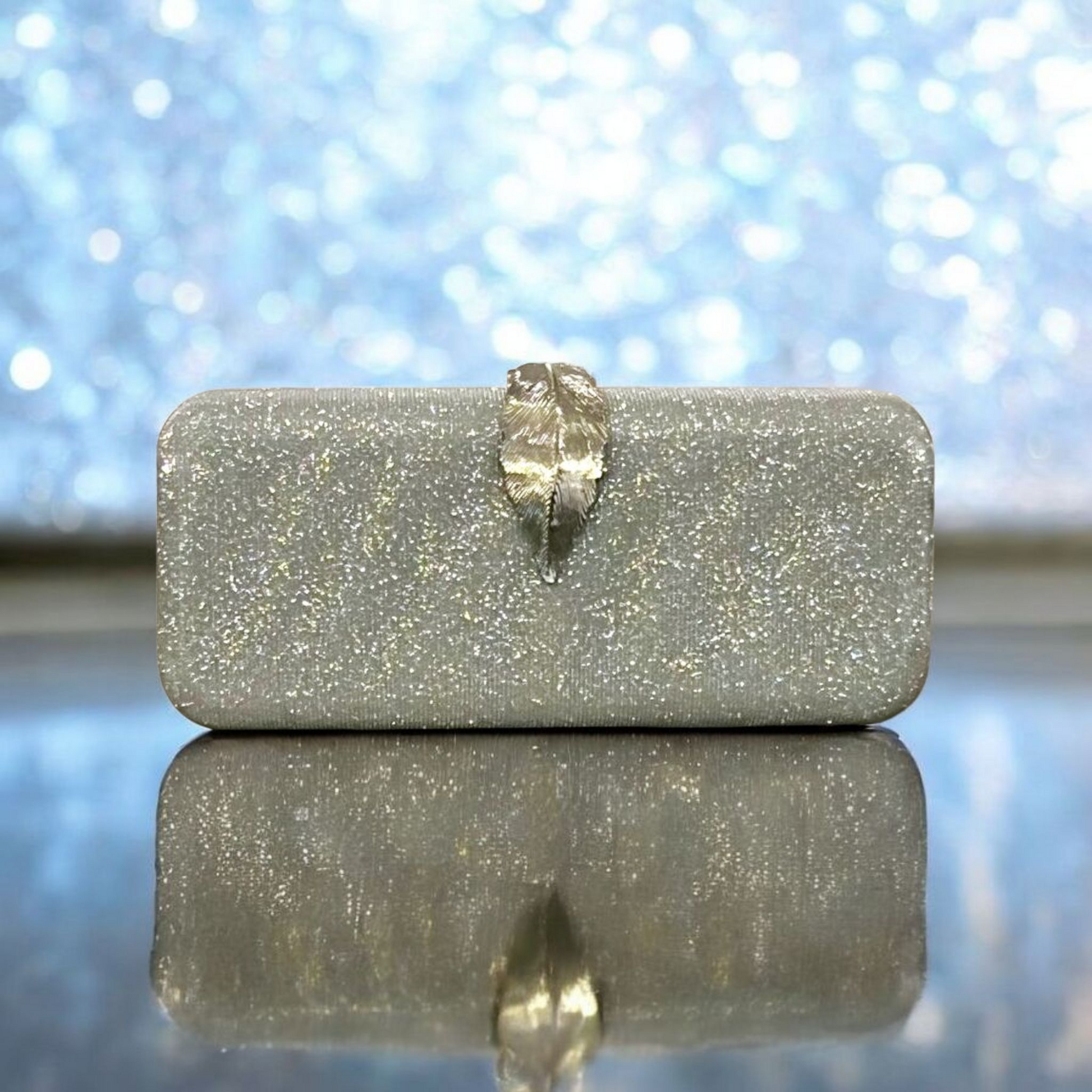 Silver Fancy Women Clutch