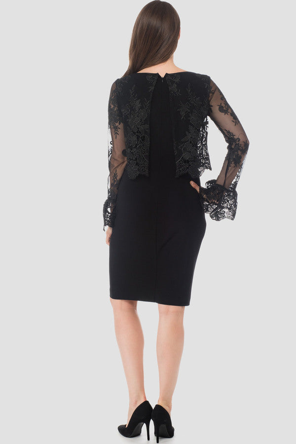 Joseph Ribkoff Lace Long Sleeve Topper Dress # 183513
