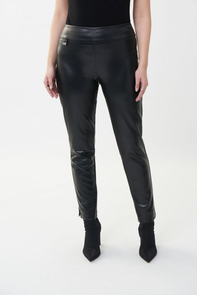 Joseph Ribkoff Black Faux Leather Pant # 223196