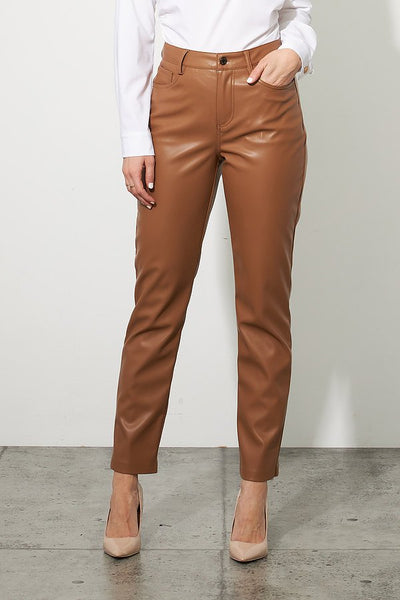 Joseph Ribkoff Nutmeg Faux Leather Pants # 223921