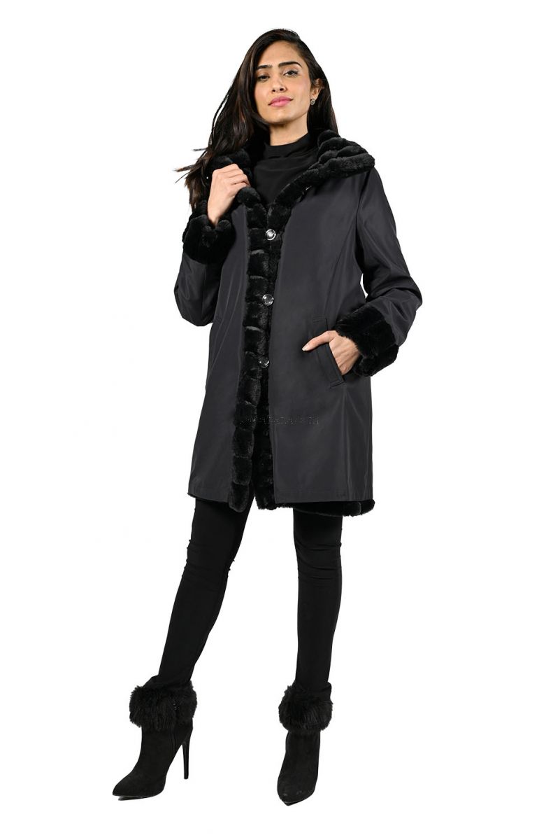 Frank Lyman Black Reversible Coat # 224530U