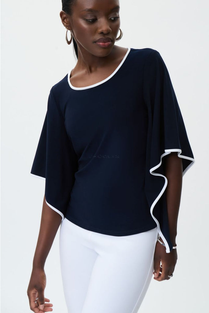 Joseph Ribkoff Midnight blue/vanilla Top # 231146