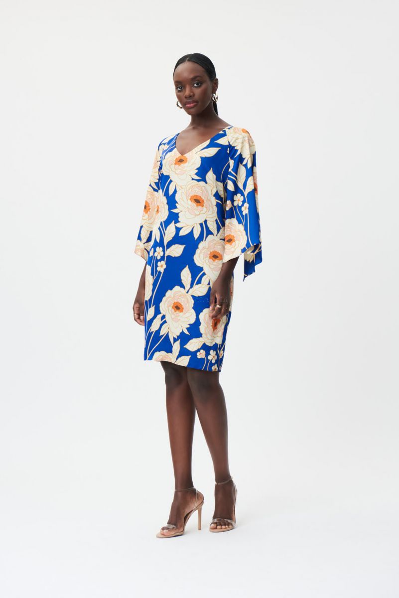 Joseph Ribkoff Royal Sapphire/Multi Bell Sleeve #232109