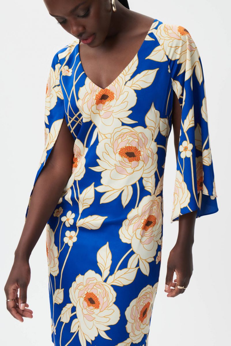 Joseph Ribkoff Royal Sapphire/Multi Bell Sleeve #232109
