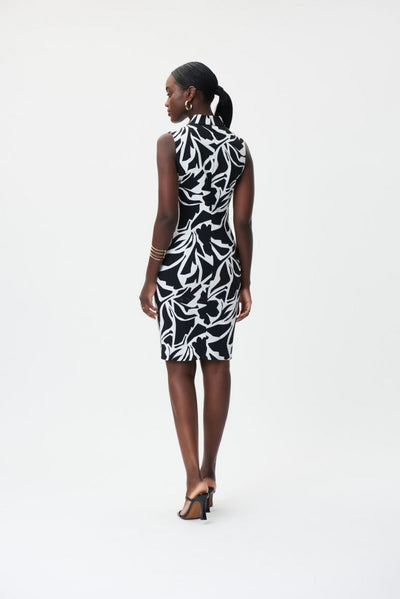 Joseph Ribkoff Vanilla /Black Abstract print Dress #232224